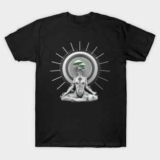 namaste meditating girl with mushroom head T-Shirt